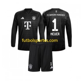 Camiseta FC Bayern de Múnich Manuel Neuer 1 Portero Niño Primera Equipación 2023/2024 Manga Larga